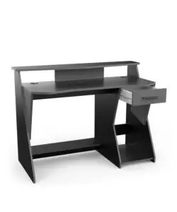 SCRIVANIA "GAMING" NERA CON PORTACUFFIE E PASSACAVI, 123,5X59,8X90,2 CM